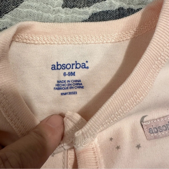 Two new with tags Absorba 6-9 mo one piece sleepers/rompers. Pinks. 100% cotton - Picture 2 of 13
